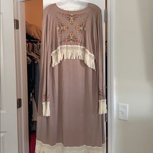 Pol embroidered floral duster cardigan